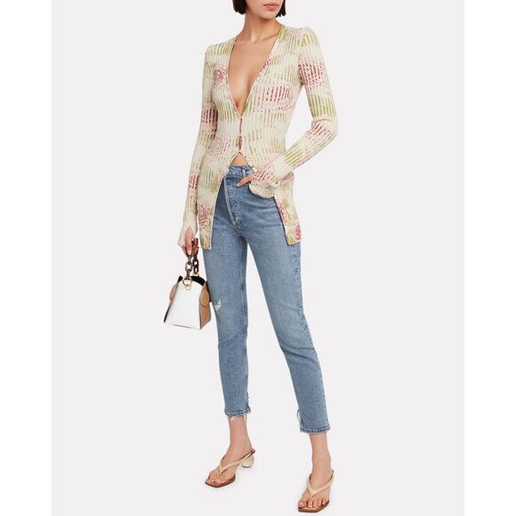 Agolde Nico High Rise Distressed Ripped Knee Skinny Straight Leg Jeans Size 27 - Picture 2 of 15